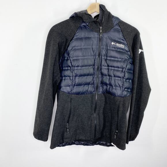 Columbia Titanium Grey Goose Down Feather Full Zip Jacket Women's Size Small S - Picture 1 of 9